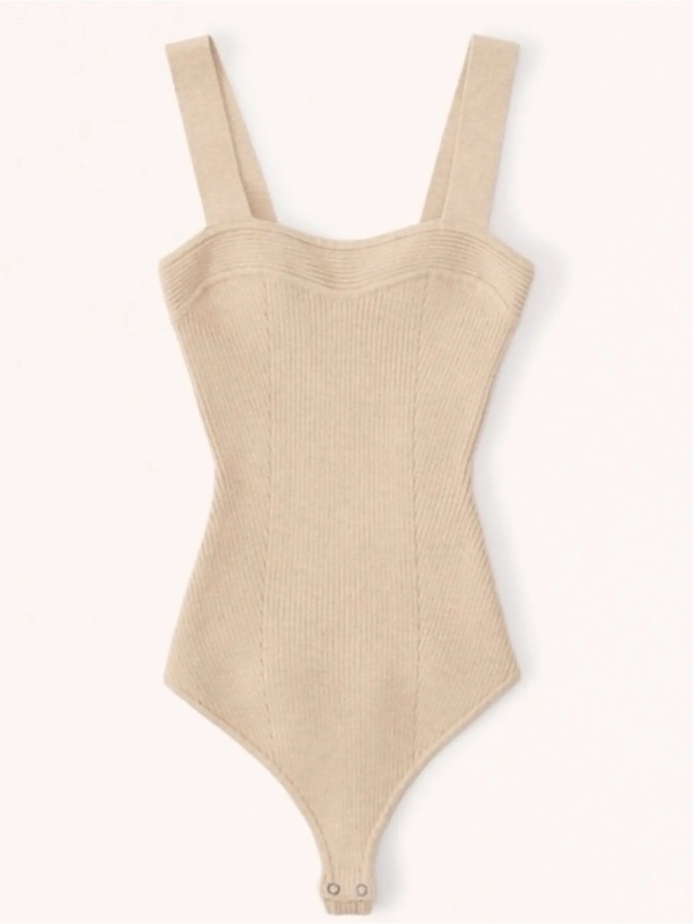 NWT Abercrombie & Fitch sweetheart ribbed bodysuit cream XS